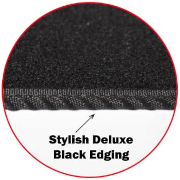 Lusso Carpet Floor Mats for Car | Tailored/Compatible to Fit Mini Cooper R50 R53 from 2001 to 2006 | Front & Rear with Heel Pad | 4-Piece Set (Black Edging)