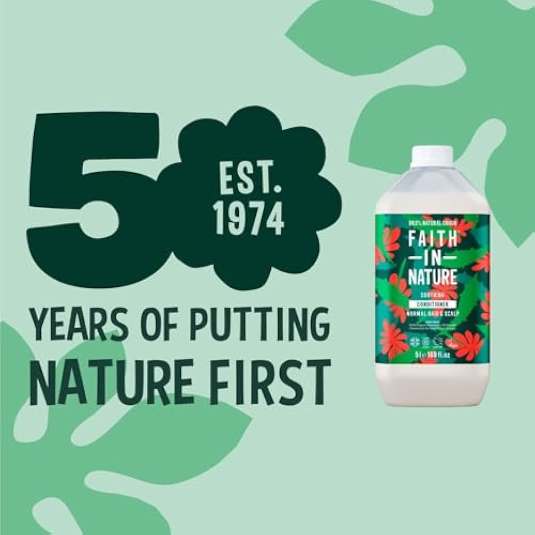 Faith In Nature Organic Aloe Vera Conditioner, Soothing for Normal Hair & Scalp, Vegan & Cruelty Free, No SLS, Silicones or Parabens, 5L Refill Pack