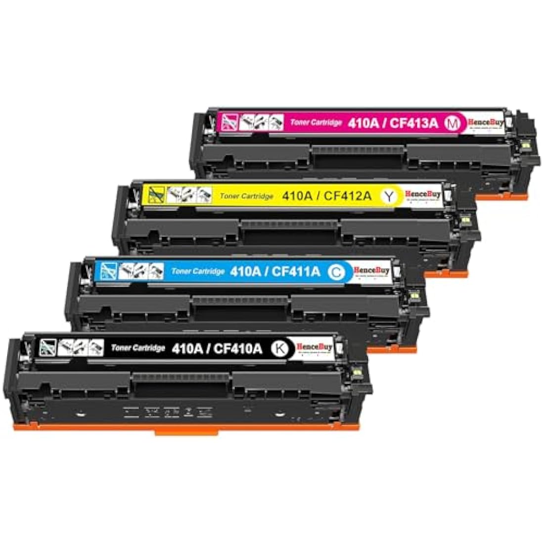 HenceBuy 410A Toner Cartridges Compatible for HP 410A CF410A 410X CF410X for Color LaserJet Pro MFP M477fdw M477fdn M377dw M452nw M452dn M477fnw Black Cyan Magenta Yellow (4-Pack)