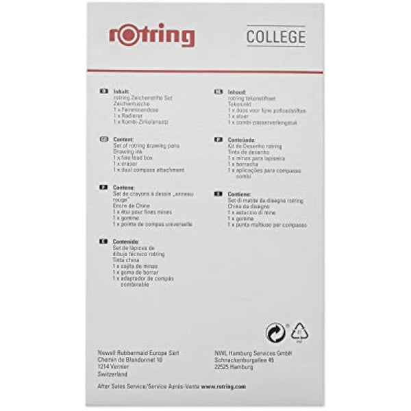 rOtring Isograph Pen Set Technical Pen & Pencil College Set | 3 Pens (0.20mm, 0.30mm, 0.50mm) and Mechanical Pencil (0.5mm) + Accessories