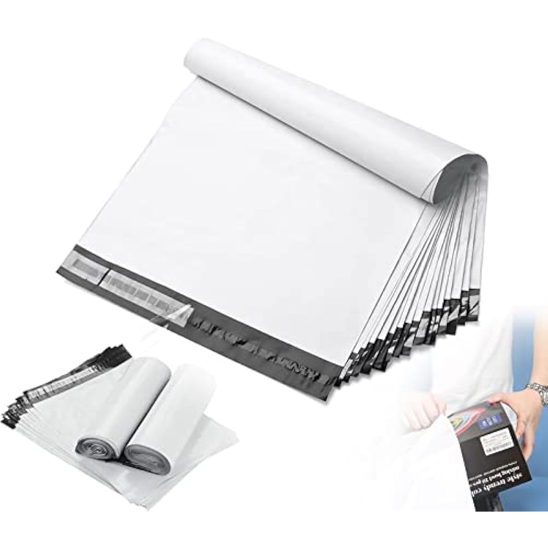 100 Pcs Mailing Bags - 14.5''x19''(381×483mm) - postage bags for clothes - parcel bags, shipping bag, packaging bag, Sealable Grey Mailing Bag Large