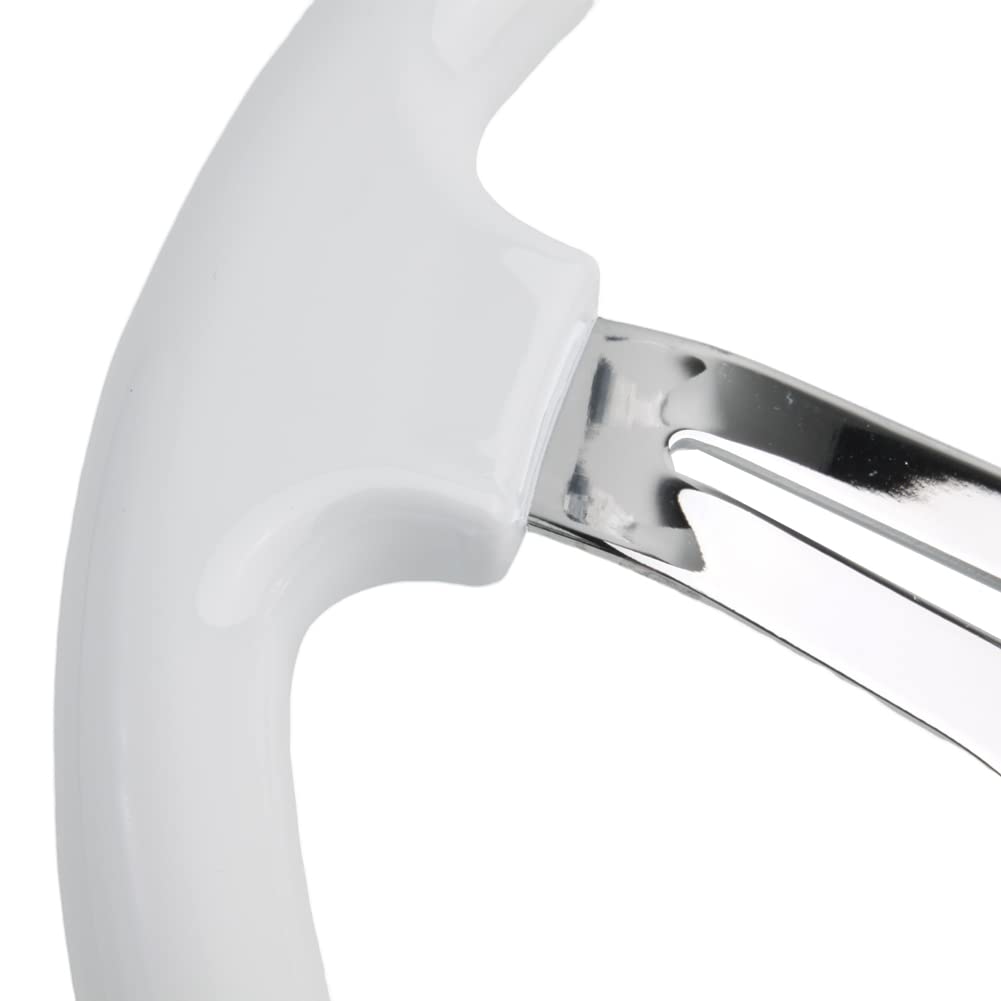 350mm Green Racing Steering Wheel Neo Chrome Spoke Universal 6 Bolts 45mm Deep Dish Classic ABS Wood Steering Wheel with Horn Button