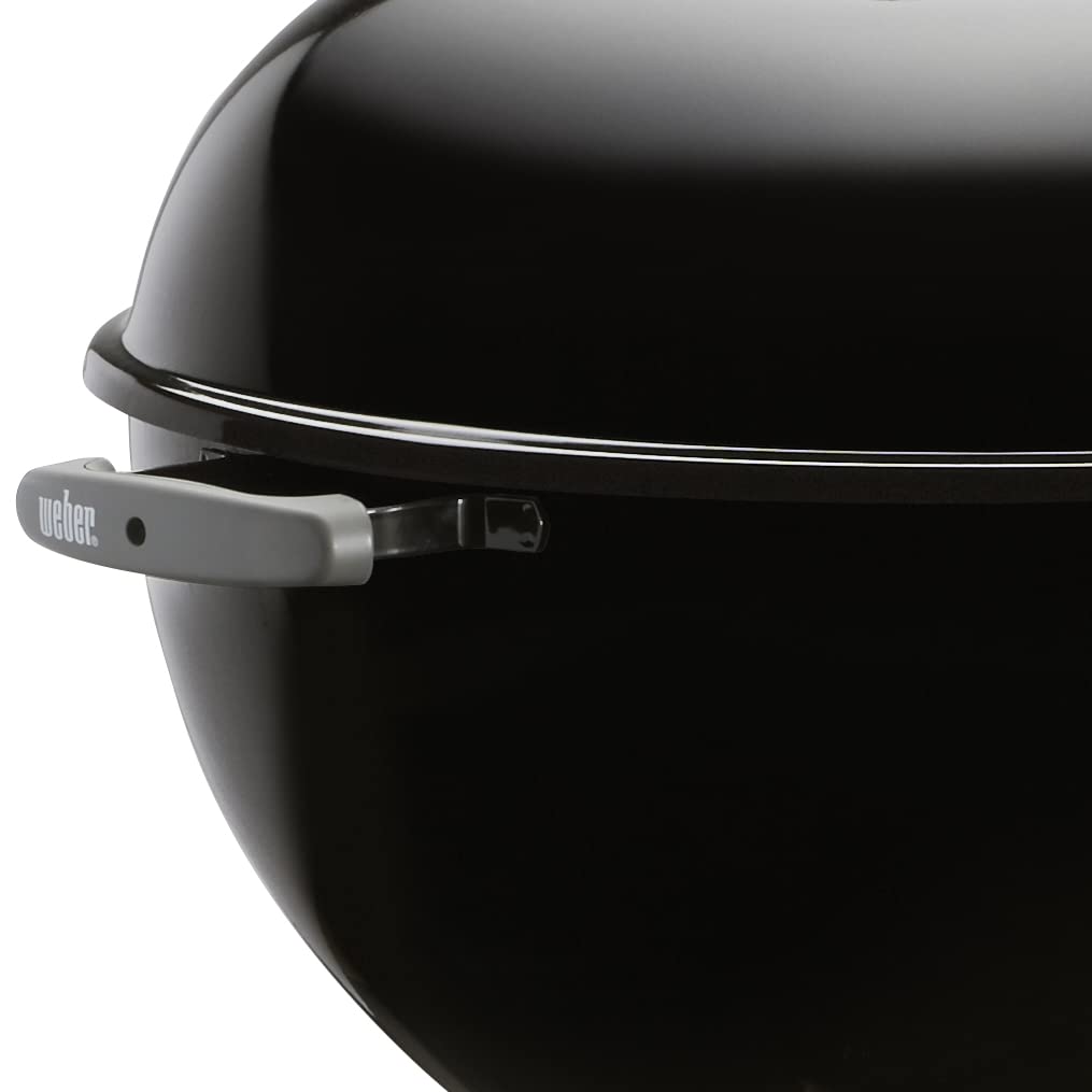Weber Original Kettle Charcoal Grill, Ø 57cm Grill Area, BBQ Grill with Porcelain-Enamelled Lid & Bowl, Lid Thermometer, One-Touch Cleaning System - Black (14101004)