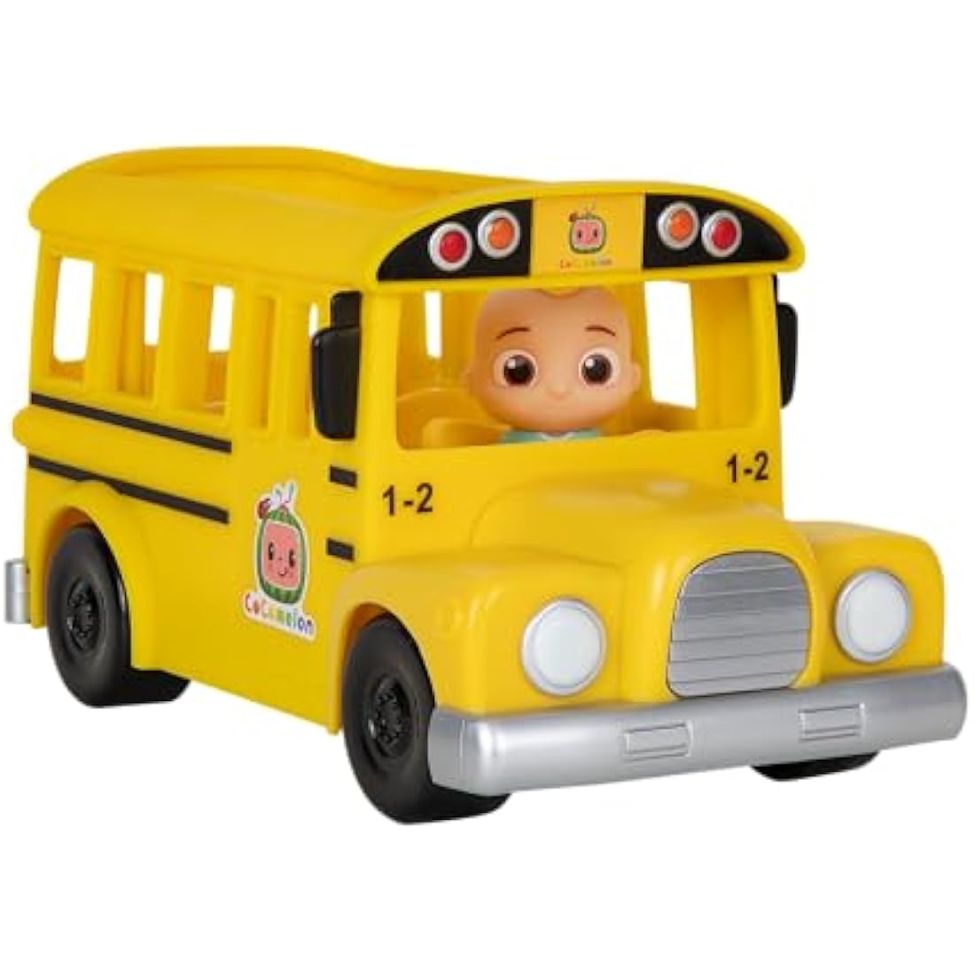 CoComelon Official Musical Yellow School Bus, Plays Clips from ‘Wheels on The Bus,’ Featuring Removable JJ Figure – Character Toys for Babies, Toddlers, and Kids