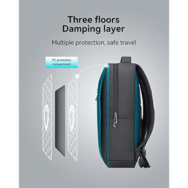 MARK RYDEN Slim Laptop Backpack For Men, 15.6 inch Backpack With Laptop Compartment, Business High Tech Travel backpack, Water-Repellent Daypack for Working, School, Commuting, Daily - 3 Pockets