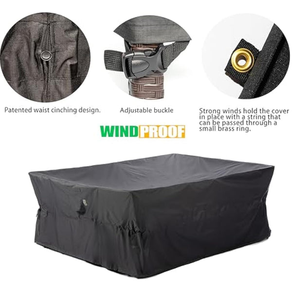 F&J Outdoors Garden Furniture Covers 274x208x84cm Large Outdoor Furniture Covers Waterproof Heavy Duty UV Resistant Tear Resistant Windproof Sectional Sofa Cover Garden Furniture Cover, Grey