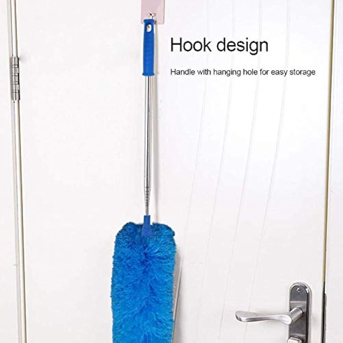 Feather Duster,Duster Extendable for Cleaning with Telescoping Extension Pole Extendable Duster for Cleaning High Ceiling Fan,Blinds, Baseboards,Cars(Blue)