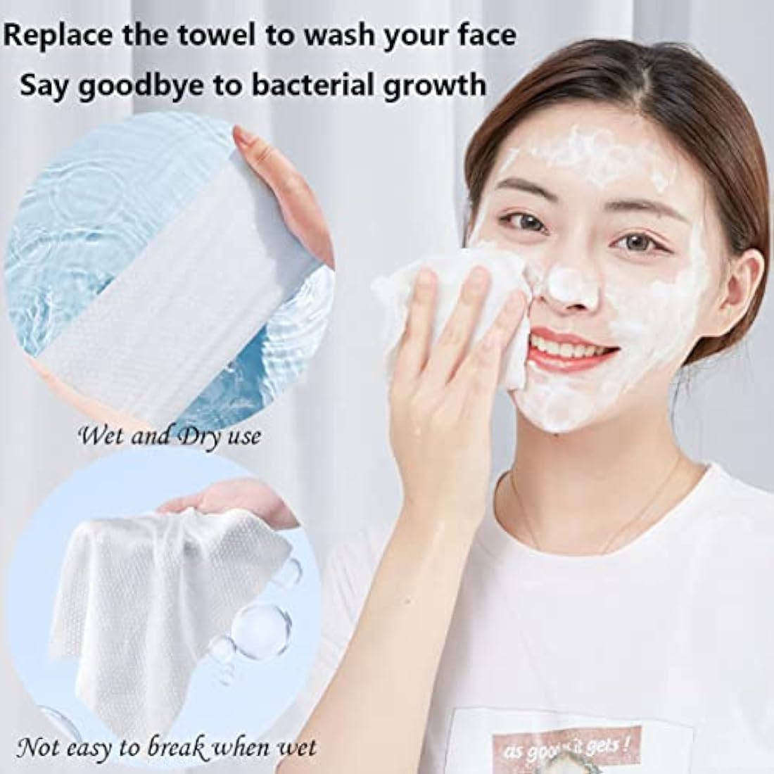 Disposable Face Towel 600 Count for Washing Soft Cotton Dry Wipes Facial Cloths Towelettes for Washing and Drying, Facial Tissue for Cleansing, Skincare and Makeup Remover