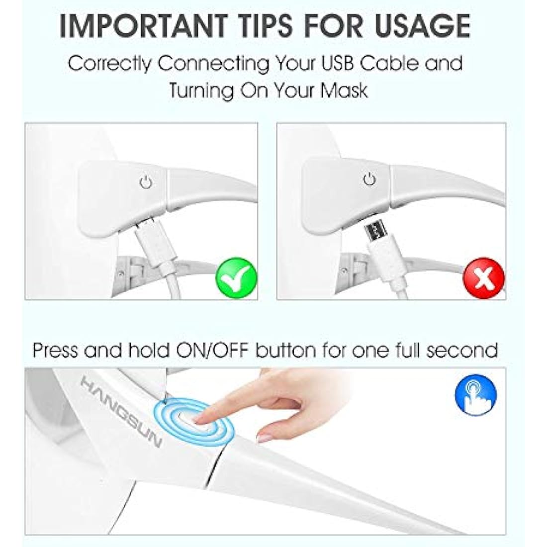 Hangsun Light Therapy Acne Treatment LED Mask FT350 Facial Therapy Unlimited Sessions for Acne Face Skin Treatment - Individually Lights of Red/Blue/Orange