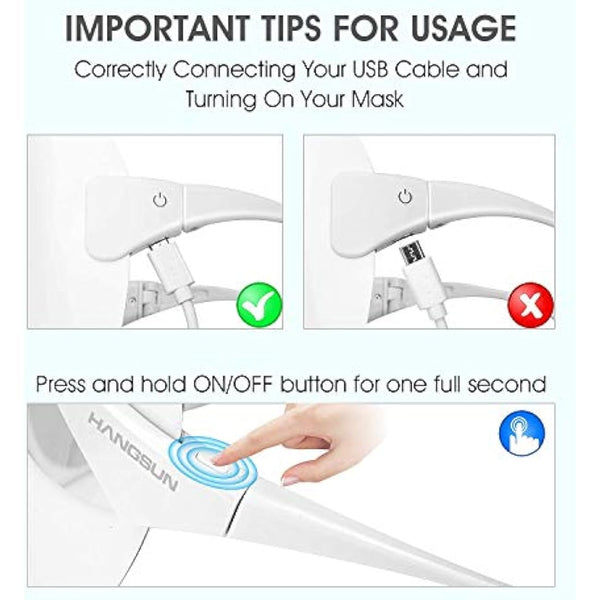Hangsun Light Therapy Acne Treatment LED Mask FT350 Facial Therapy Unlimited Sessions for Acne Face Skin Treatment - Individually Lights of Red/Blue/Orange