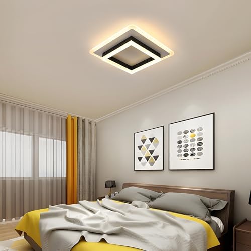 DELIPOP Modern Ceiling Lights, 30W 3375LM Square Ceiling Lamp Warm Light 3000K, LED Ceiling Lighting for Bedroom Living Room Hallway Office Kitchen Balcony