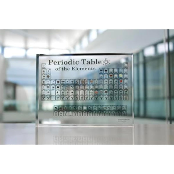 Engineered Labs Heritage Periodic Table of Elements, Made In USA, Acrylic Periodic Table With Real Samples