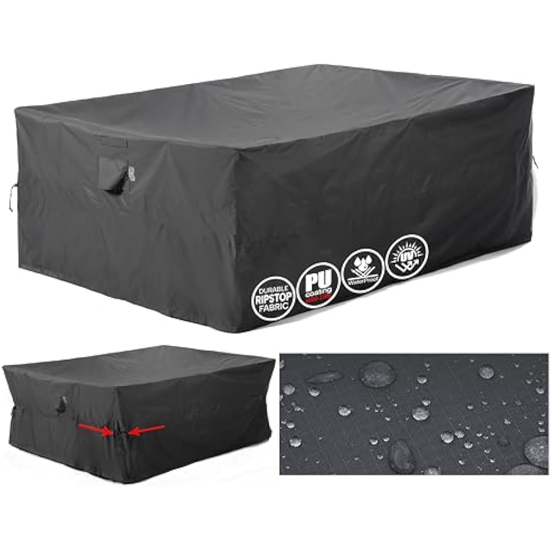 F&J Outdoors Garden Furniture Covers 274x208x84cm Large Outdoor Furniture Covers Waterproof Heavy Duty UV Resistant Tear Resistant Windproof Sectional Sofa Cover Garden Furniture Cover, Grey