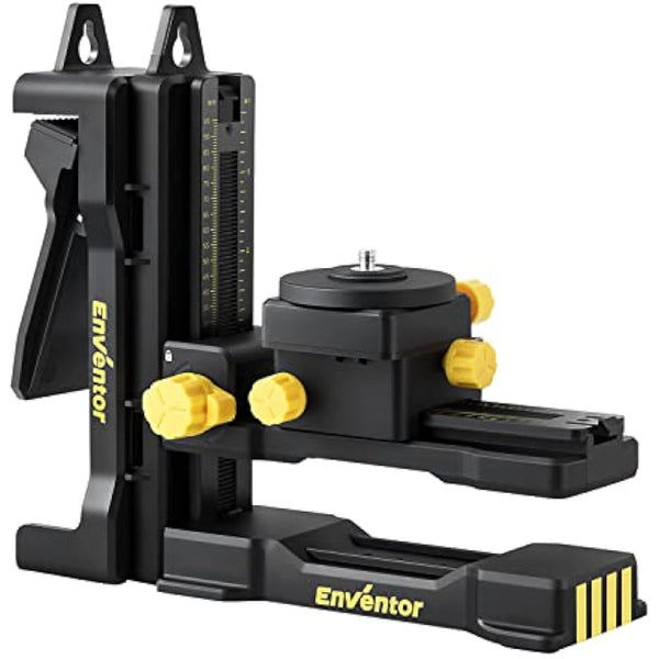 Enventor L-Shape Magnetic Bracket Base for Laser Level, 1/4''-20 Threaded Laser Level Tripod Stand with Adjustable Clamp, 360° Horizaontal Ratation, Left and Right, Front and Rear, Height Fine-Tuning