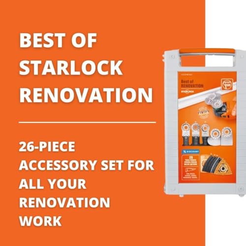 FEIN Multitool Blades, Best of StarLock Renovation Multi-Tool Accessory Set - 26 Piece Set - Pack In Sturdy Storage Case, Easy To Storage - 35222967060