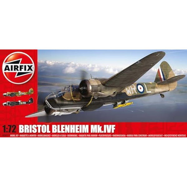 Airfix Model Set - A04017 Bristol Blenheim Mk.IVF Model Building Kit - Plastic Plane Kits for Adults & Children 8+, Set Includes Sprues & Decals - 1:72 Scale