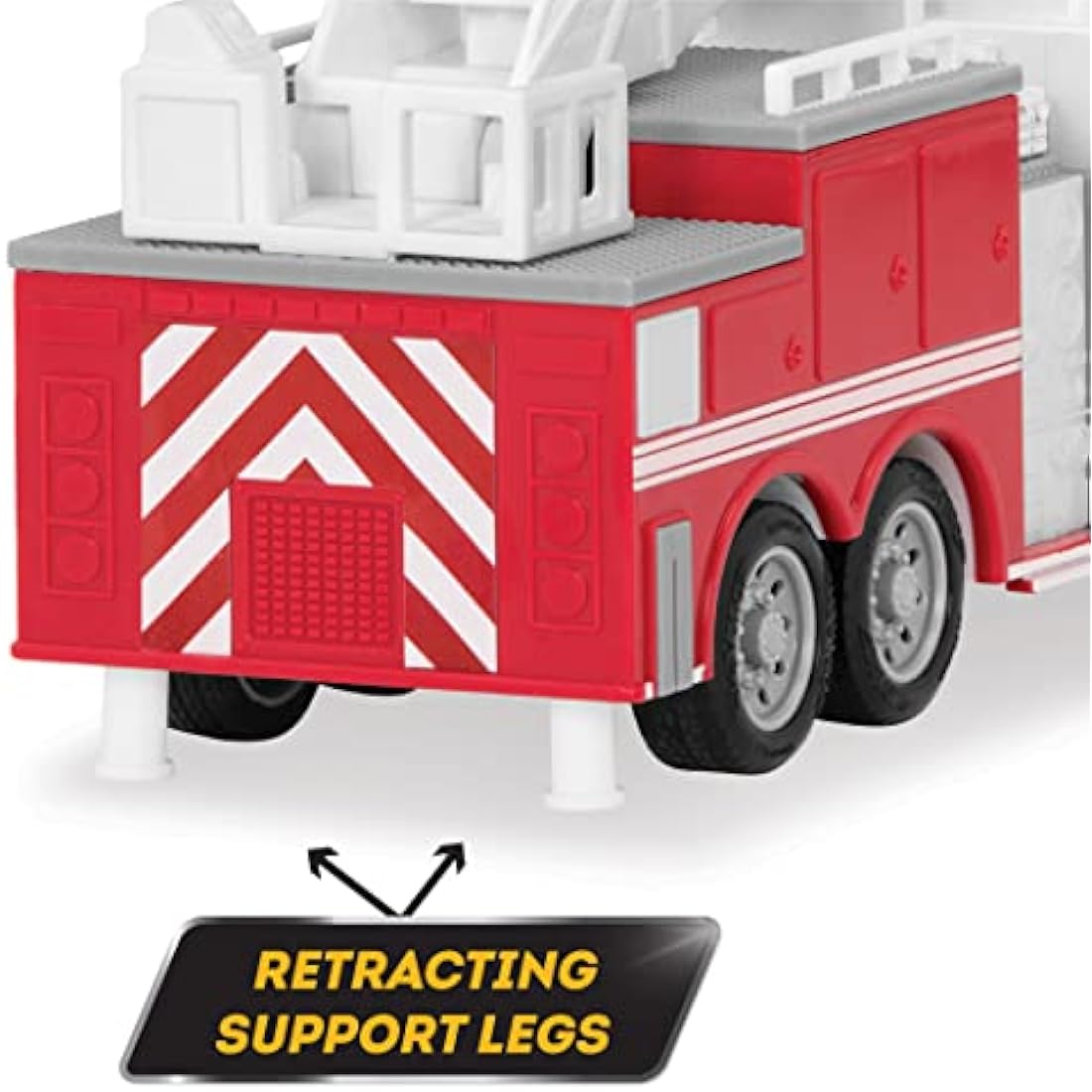 DRIVEN - Firetruck Micro Toy with Detachable Ladder - Includes Working Lights and Sounds - Cars and Trucks for Kids Engine Age 3+