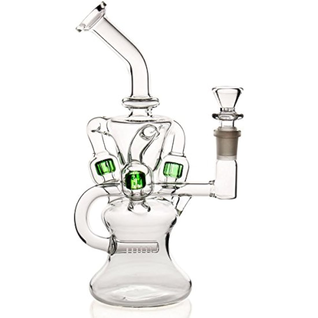 Acrylic bong glass bong pipe bongs for smoking bong bowl14.4mm Green bubbler bong downpipe Straight Pipes percolator oil rigs cheap glass watrer pipe hookah tall 24cm