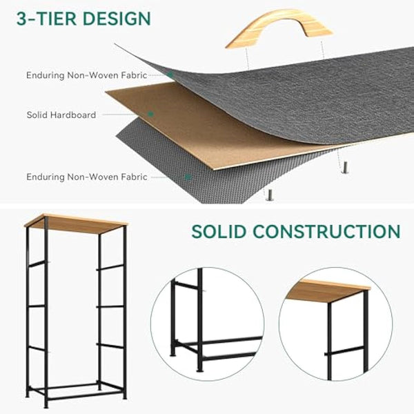 YITAHOME Chest of Drawers with 4 Drawers, Fabric Dressers with Easy Pull Handle,Sturdy Steel Frame,Storage Drawers for Bedroom, Closet, Clothes, Dark Grey