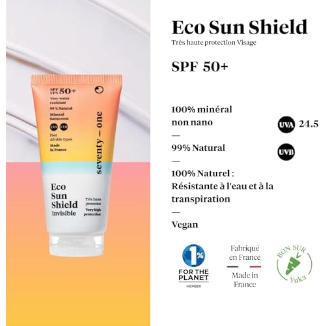 SeventyOne Percent | Dry Sun Oil SPF 30 | Dry Sun Oil : Face - Body - Hair | High Vegan Sun Protection | Skin Satin appearance | UVA 16 | 80% Natural - Made in France | 100 ml