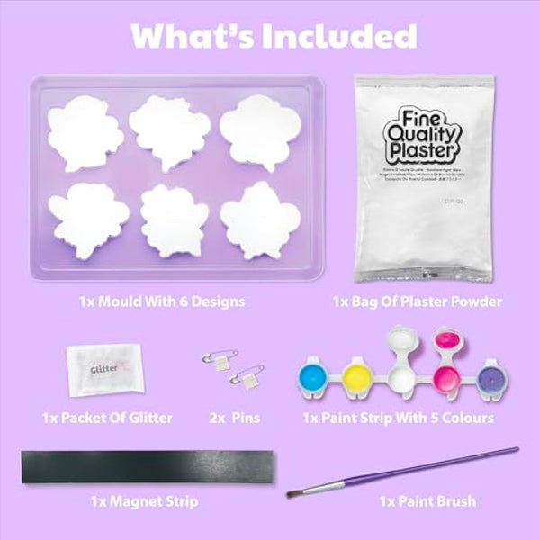 4M | Mould and Paint Unicorns | Mould and Paint Fridge Magnets and Badges | Unicorn Themed Craft Activity | Kids Ages 5+