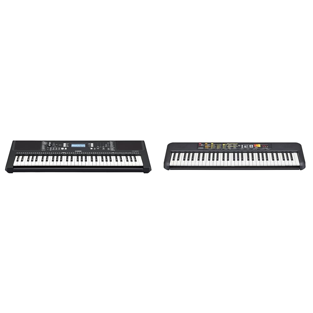 Yamaha PSR-E383 Portable Keyboard for Beginners, 650 Authentic Instrument Voices and Touch-Sensitive Keys with 48-Note Polyphony, Includes 2 Online Lessons with Yamaha Music School Teacher