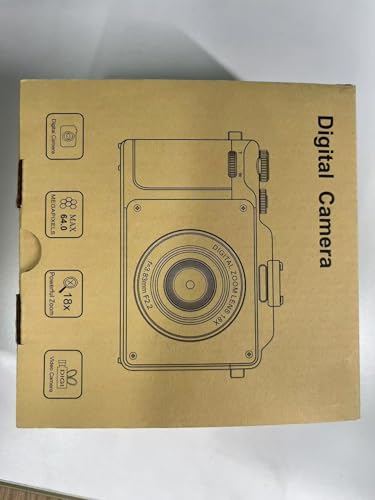 Digital Camera,4K 64MP Cameras for Photography with Beauty Light 180°flip Screen Compact Vlogging photo Camera, 18 Digital Zoom, Adjustable Flashlight