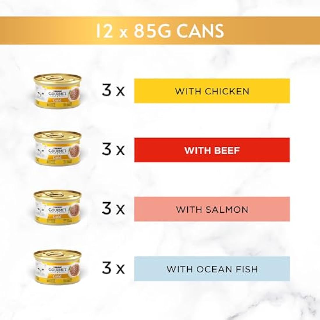 GOURMET Gold Succulent Delights Wet Cat Food 8x85g, Pack of 6