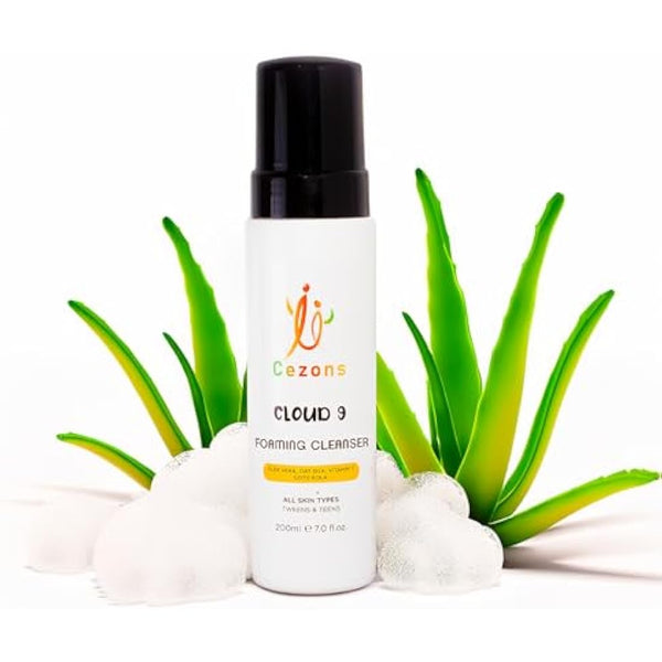 Cezons Cloud 9 Foaming Cleanser - A Gentle Kids Face Wash - Hydrating Face Wash for Kids, Preteens & Teenagers - Natural and Alcohol Free Fragrance Free Skincare - 200ML