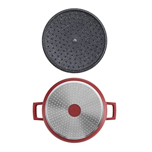 MasterClass Casserole Dish With Lid, Medium 4L/24 cm, Lightweight Cast Aluminium, Induction Hob And Oven Safe, Black