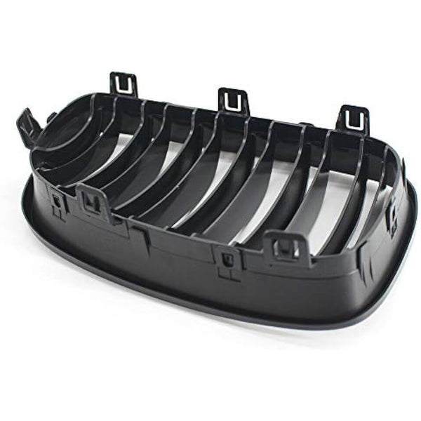 GSRECY Gloss Black Dual Slat Front Bumper Sport Kidney Grill Grille Compatible with BMW 2007-2013 1 Series E81 E82 E87 E88 Lci