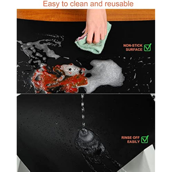 AFAXINRIE Oven Liner, Oven Liners for Fan Assisted Ovens, Baking Mat, 29.5cm * 42cm, Set of 3, Easy to Clean, Reusable, Convenient Baking, Protect Bottom of Oven