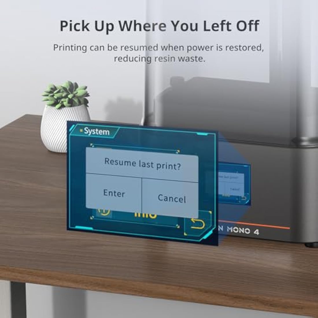 ANYCUBIC Photon Mono 4 Resin 3D Printer, 7'' 10K Mono LCD Screen Resin Printer with Upgraded LighTurbo Matrix and Printing Platform, Large Printing Size of 6.04''x3.42''x6.49''