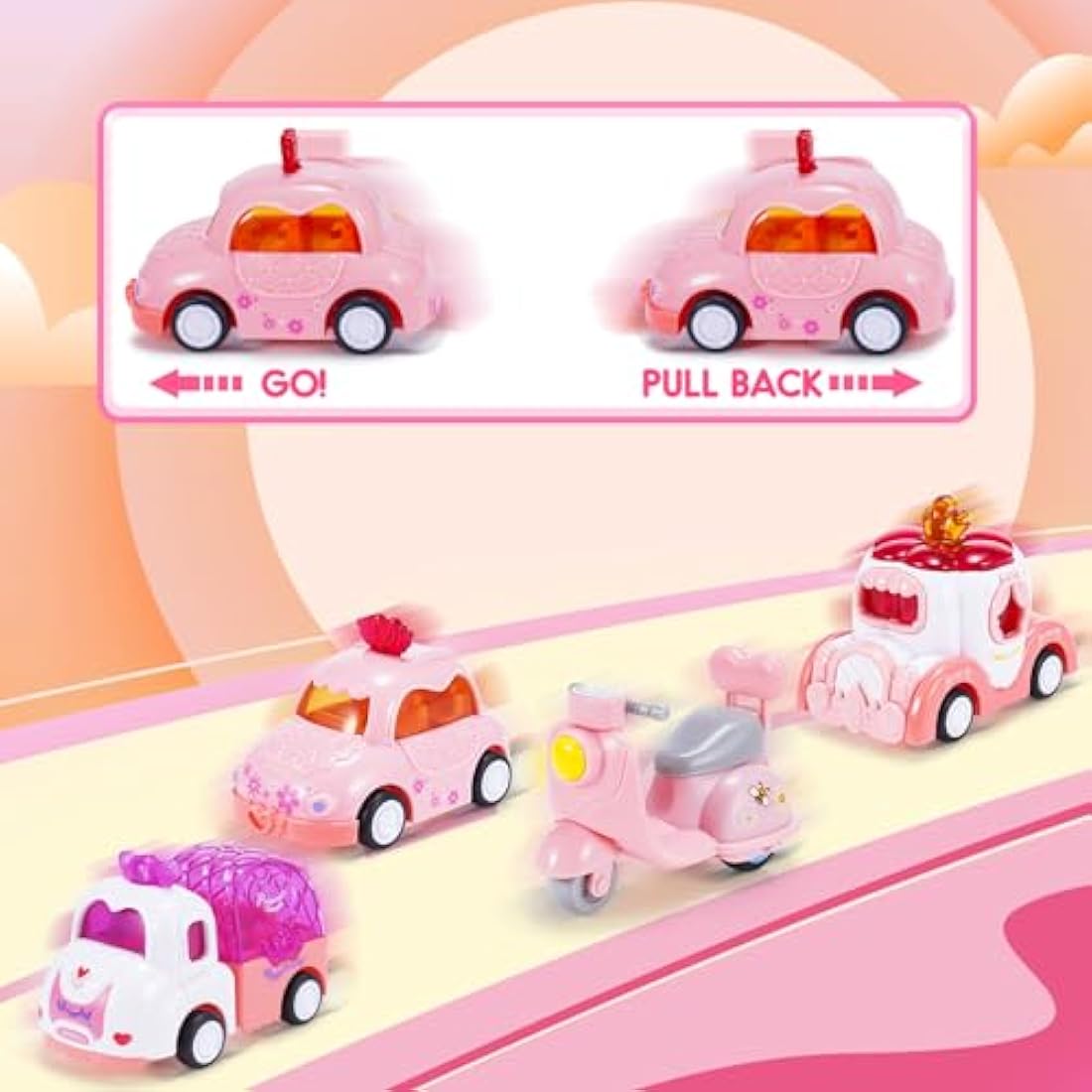 EUTOYZ Toys for 1 2 3 Year Olds Girl, Unicorn Toy Car Toddler Toy Age 1-3 Construction for 1-3 Year Olds Girls Easter Birthday Gifts for 1-4 Year Old Girls Cars Toddler Gift