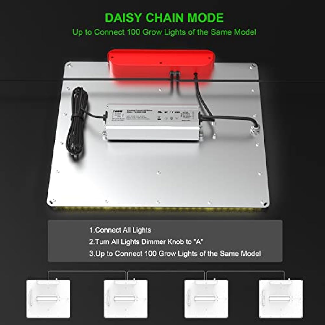 AGLEX K2000 LED Grow Light, Full Spectrum Grow Light with UV IR, LED Plant Grow Lights for Seeding Starting Veg Flower Hanging Growing Lamps 4X5 FT Coverage with Daisy Chain & Dimmable