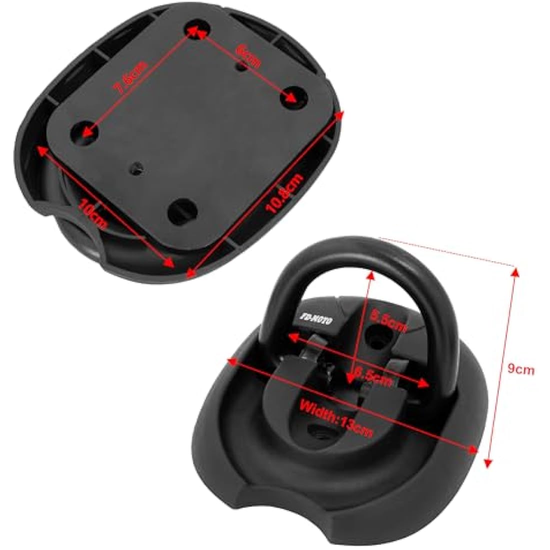 FD-MOTO Hardened Flip Up/Down Steel Ground Wall Chain Anchor Motorbike Lock (4 Bolts) Security Locking Point for motorcycle bike bicycle