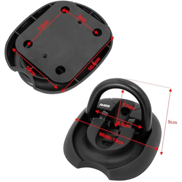 FD-MOTO Hardened Flip Up/Down Steel Ground Wall Chain Anchor Motorbike Lock (4 Bolts) Security Locking Point for motorcycle bike bicycle