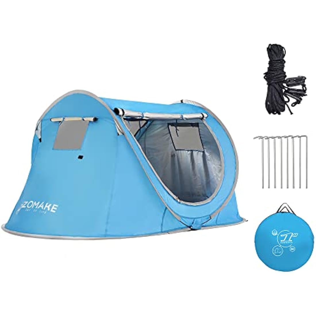 Easy Pop Up Tent 2-4 Person Waterproof - Pop-Up Camping Tents Automatic Tent Throw Pop Up Instant Flip Pop Tent for Camping,by ZOAMKE