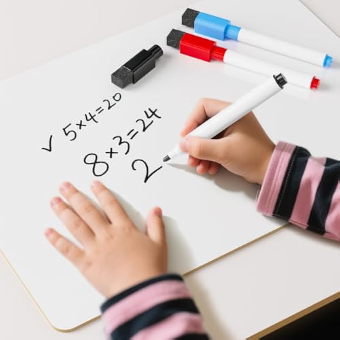 Nicpro Dry Erase Mini Whiteboard A4, 22 x 30 cm Double Sided Lapboard with 3 Water-Based Pens Learning Small White Board Portable Drawing Writing for Student and Classroom Use