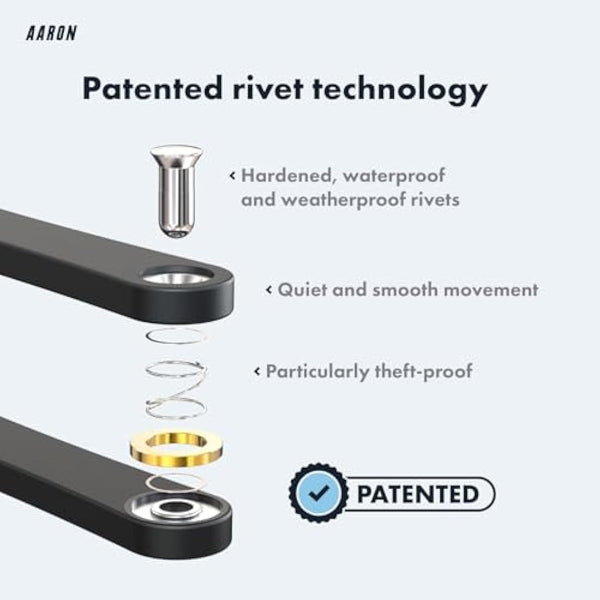 AARON Premium Bicycle Lock - Secure Folding Lock Level 18, Patented High Security Lock with Bracket - Lightweight Bicycle Lock with Key for E-Bike, Road Bike, Motorcycle, MTB