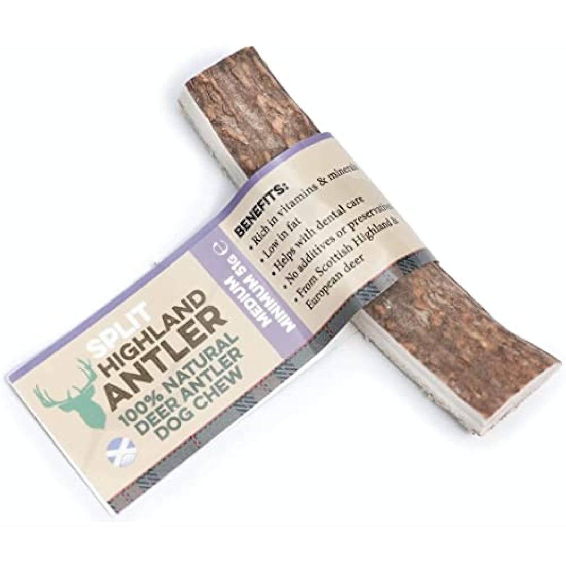 100% Natural SPLIT Antler Dog Chews The Hypo-Allergenic Dog Chew Like Stagbar (Medium 51-80g)