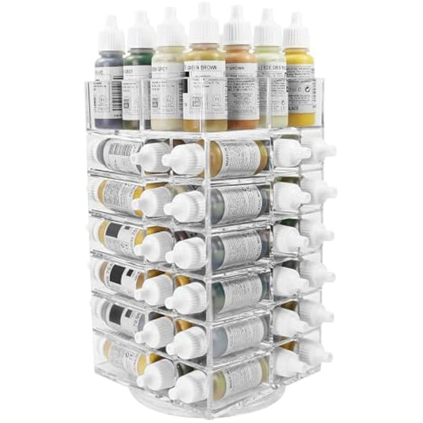 Evemodel 1pc Acrylic 6-Tier Spinning Rack Paint Organizer Storage for Paint Bottle Holder Shelf SN02
