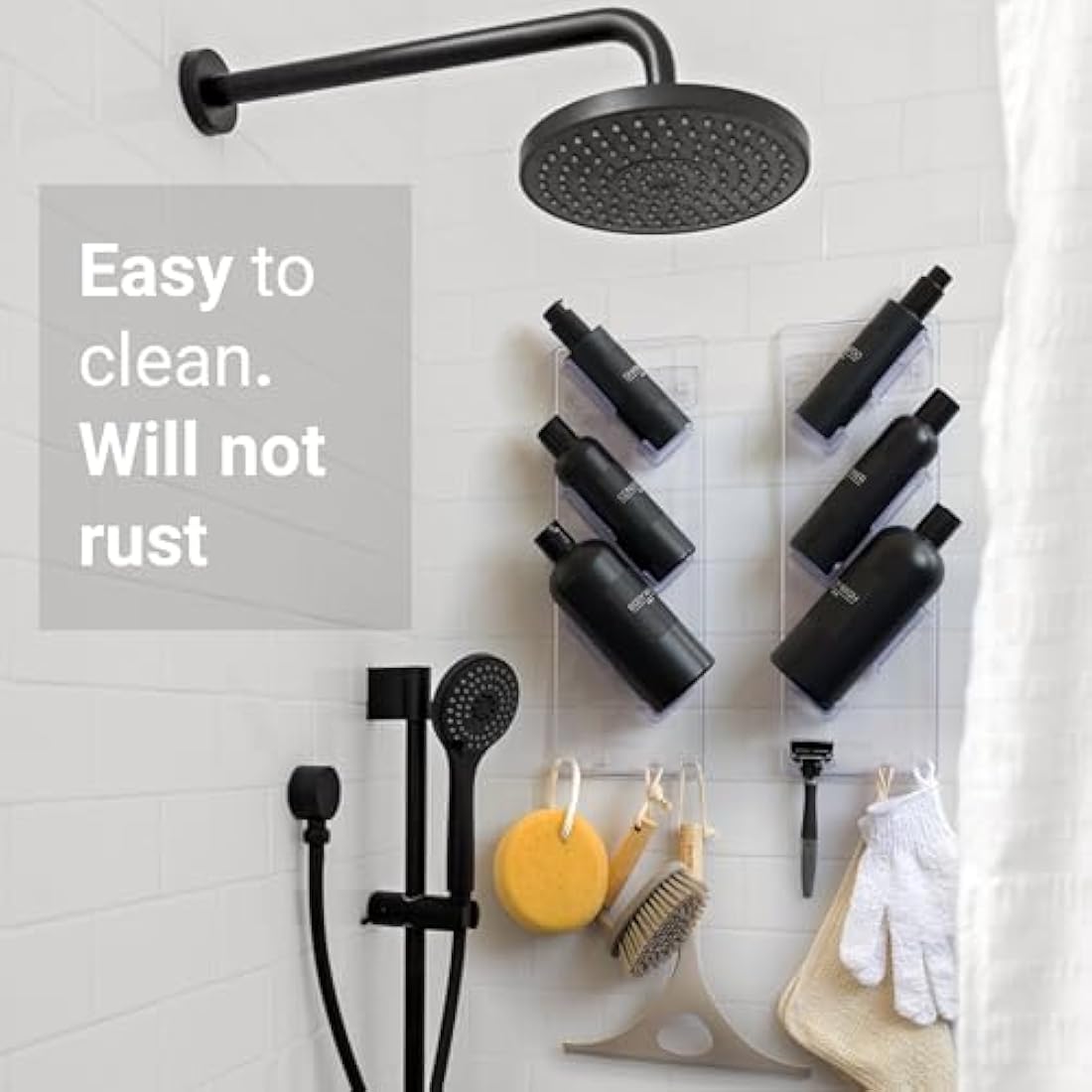 Shower Caddy 3XL (2 Pack) - Rustproof, No Drilling, No Suction Cups - Stores & Organises Large Shampoo & Conditioner Bottles - Bathroom Storage Rack