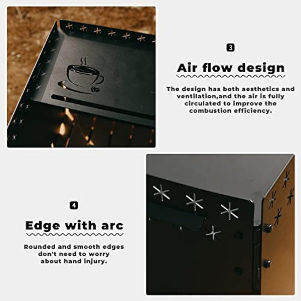 HIKEAMN Gas Stove Windshield - Folding Camping Stove Windshield Cooker WindScreen With a Storage Bag for Camping,Hiking,Picnic,Cooking（Army Green)