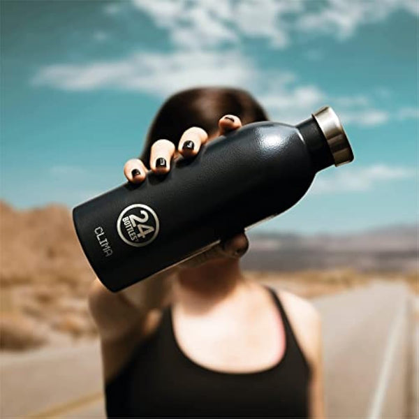 24Bottles Clima – Stainless Steel Water Bottle, Thermal Bottle 500 ml 12H Hot and 24H Cold, Ideal as a Gym, Children and Sports Bottle, 100% Airtight, Water Bottle Sustainable