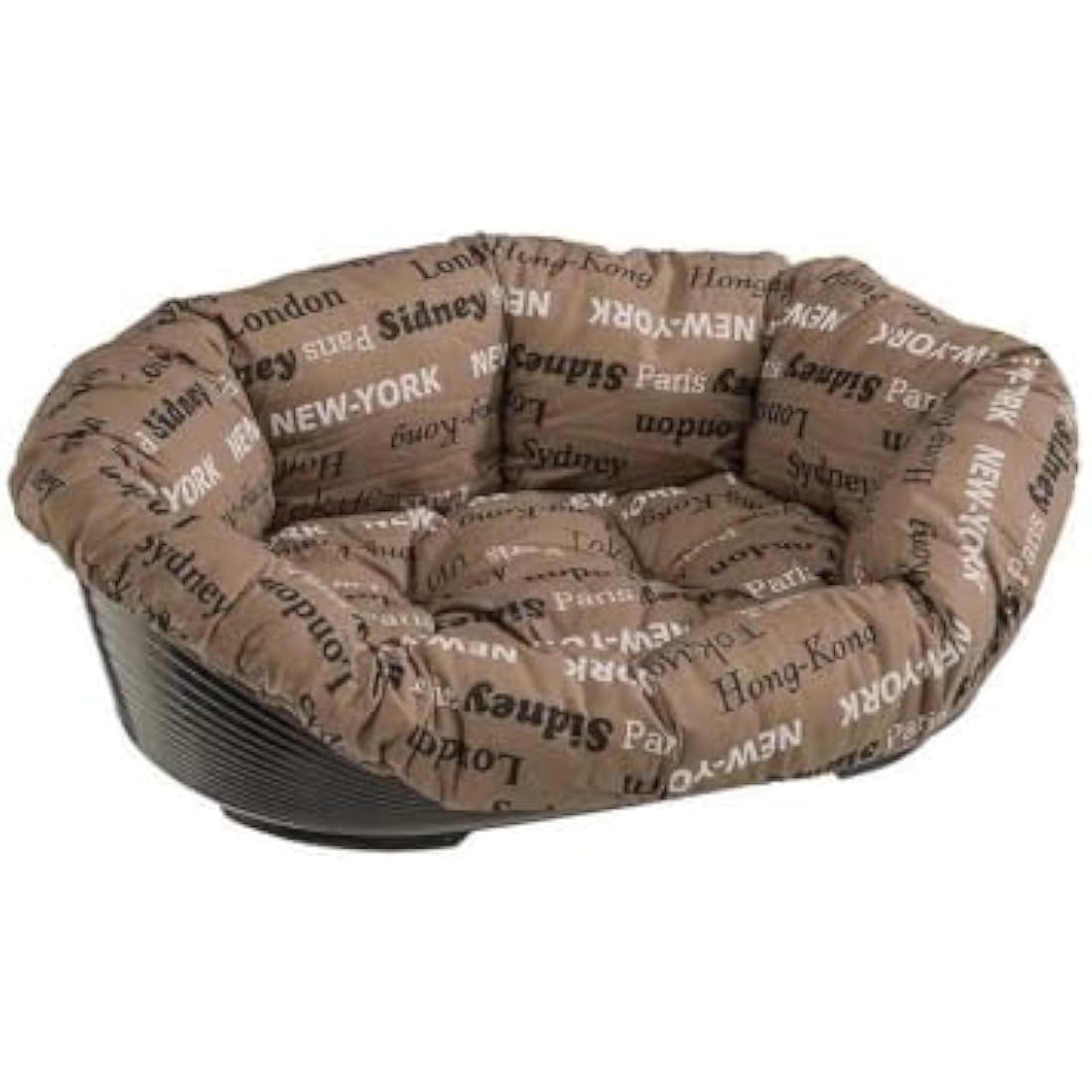 Ferplast Plastic Dog and Cat Bed with Padded Dog and Cat Cushion SOFA' Dog Bed with Padded Cushion, Washable, 64 x 48 x 25 cm