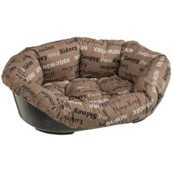 Ferplast Plastic Dog and Cat Bed with Padded Dog and Cat Cushion SOFA' Dog Bed with Padded Cushion, Washable, 73 x 55 x 27 cm
