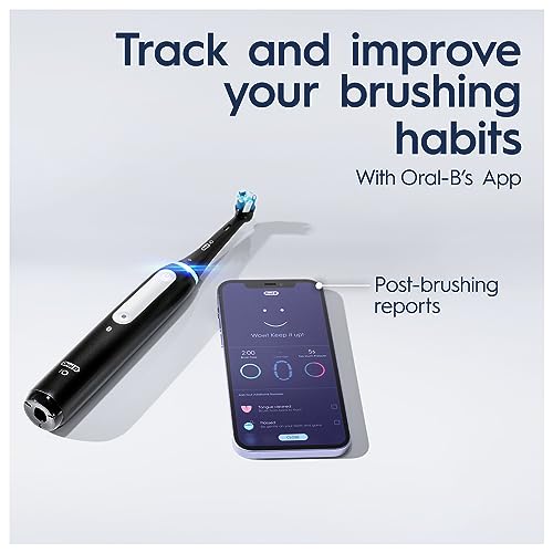 Oral-B iO4 Electric Toothbrush For Adults, 3 Toothbrush Heads, Travel Case & Toothbrush Head Holder, 4 Modes With Teeth Whitening, 2 Pin UK Plug, Black