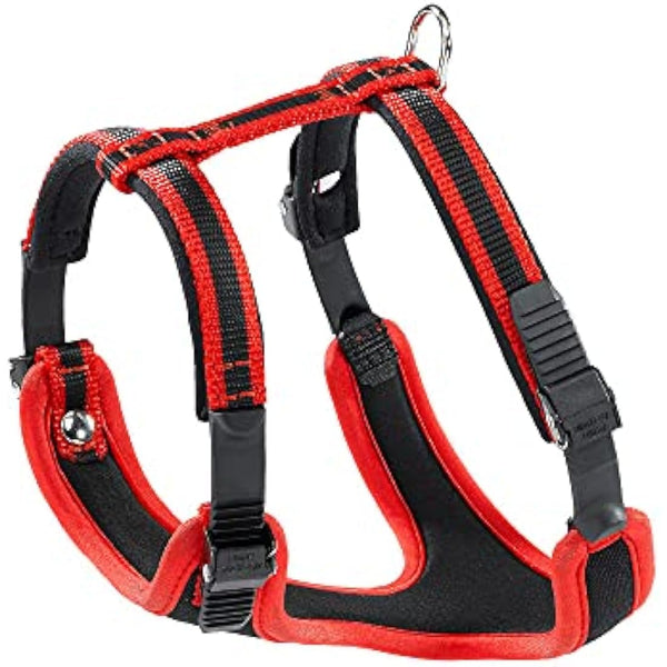 Ferplast Small Size Dog Harness ERGOCOMFORT EXTRA SMALL, Adjustable Dog Harness, Comfortable, Padded, Double Micro-adjustment Closure, Quick Release, Red