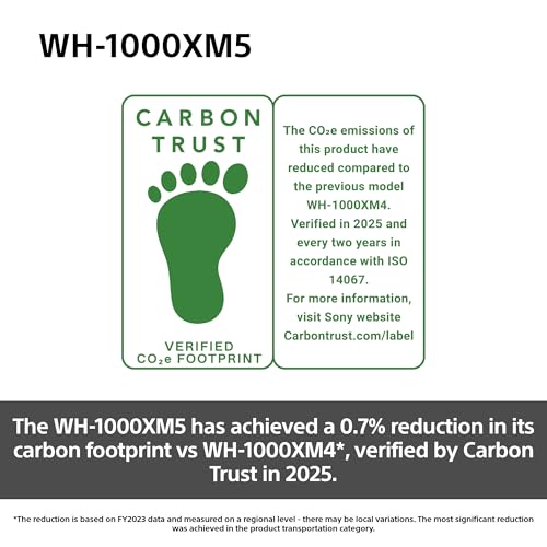 Sony WH-1000XM5 Hard Case Premium Noise Cancelling Wireless Over-Ear Headphones, Bluetooth, Clear Call Quality, Hi-Res Audio, Up to 30hr Battery Life, Includes Hard Case, iOS & Android - Black